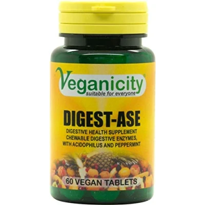 Image of Veganicity Digest Ase : Digestive Health Supplement 60 Tablets, in a Planet Friendly 99% Recycled Pot