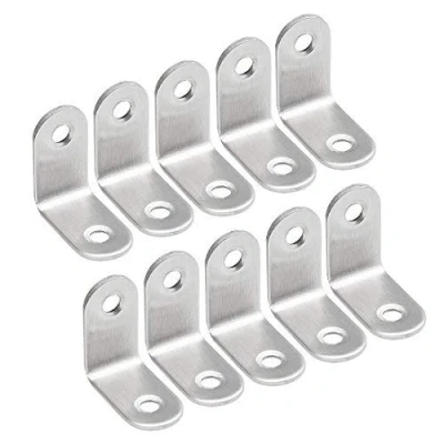 Image of 25mm x 16mm Corner Brace Stainless Steel Right Angle Bracket for L Joints Pack of 10