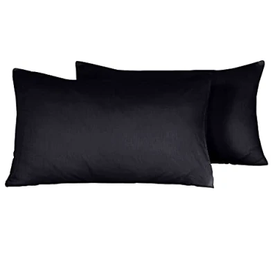 Image of Danny Textiles 400 Thread Count 100% Egyptian Cotton Housewife Pillow Cases Easy Care Machine Washable 50x75cm, (Black)
