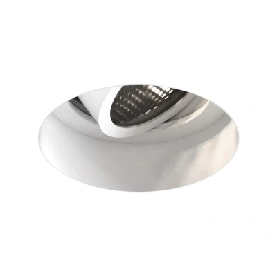 Image of Trimless Round Adjustable Fire Rated Downlight Matt White, GU10