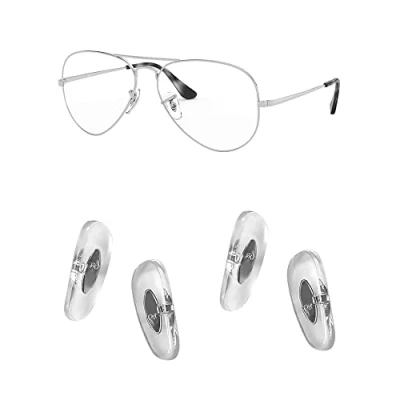 Image of HiCycle2 Replacement 2pairs Nose Pads suit for ray Aviator RB3025 RB3539 RB3026 RB3447 RB4263 RB3548 RB3716 RB3816 RB3548N Sunglasses Repair Kits Clip on,Bonus Bag (Clear)