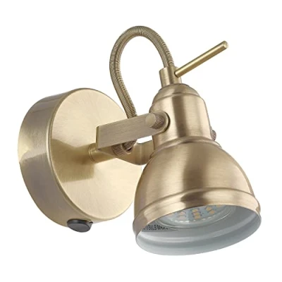 Image of Unique Industrial Designed Antique Brass Wall Spot Light with Switch by Happy Homewares