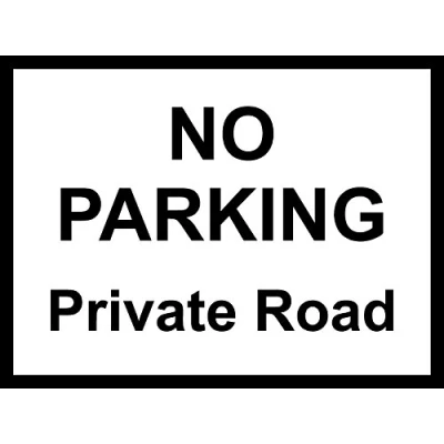 Image of No Parking Private Road Sign 1.2mm Rigid Plastic 300mm x 200mm