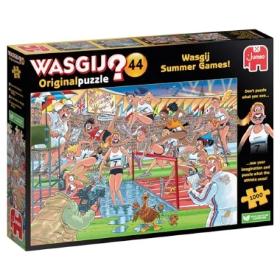 Image of Wasgij Original 44, Summer Games! 1000 Piece Jigsaw Puzzles for Adults Fun, Challenging &amp; Brainteasing Puzzle Uncover the 100% Recycled Cardboard 1000pcs Jumbo