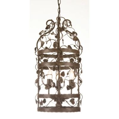 Image of Michelan 3 Light Wire Frame Pendant Ceiling Rust
