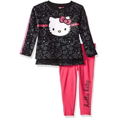 Image of Hello Kitty Girls&#039; 2 Piece Legging Set Pullover Sweater, Black, 4 Years