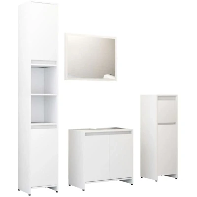 Image of vidaXL 4 Piece Bathroom Furniture Set White Engineered Wood