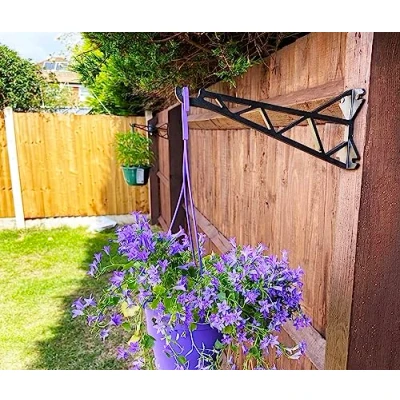 Image of HowseHold Hanging Basket Brackets for Wooden Fence Panels and Posts Also Suitable Walls [4 Pack]