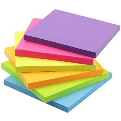 Image of Early Buy 4x4 Sticky Notes with 6 Bright Color Self Stick Pads/Pack, 70 Sheets/pad