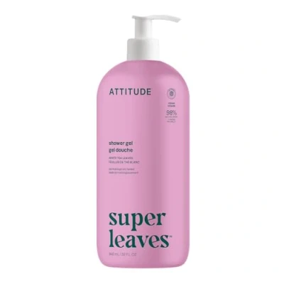 Image of ATTITUDE Body Wash, EWG Verified Shower Gel, Dermatologically Tested, Plant and Mineral Based, Vegan Personal Care Products, White Tea Leaves, 946 mL