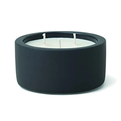 Image of Gentlemen&#039;s Hardware 3 Wick Candles Gift Boxed Scented Soy Wax Candle in Reusable Concrete Pot, 198g, Black Oak