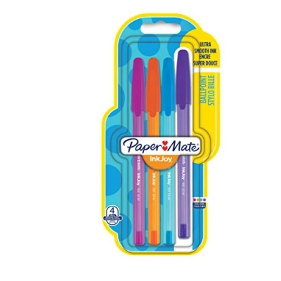 Image of Papermate InkJoy 100 Cap 1.0 mm Medium Tip Capped Ball Pen Assorted Fun Colours (Pack of 4)