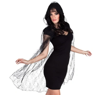 Image of Boland 10134101 Spider Web Cape, Black