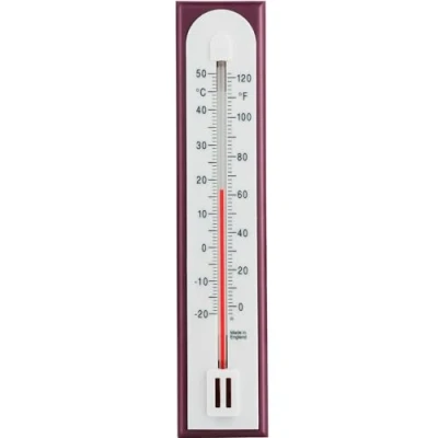 Image of Accurate Room Thermometer For Use As Temperature Monitor In The Home Office Garden or Greenhouse Easily Wall Mounted Indoor Outdoor (Burgundy)