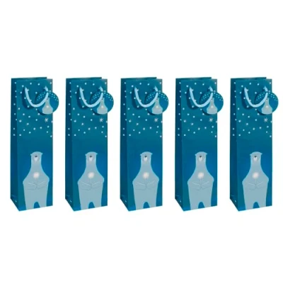 Image of SIGEL GT054 Gift bag bottle, petrol Blue, 10 x 35 cm