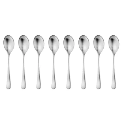 Image of Robert Welch Radford Satin Cutlery Coffee/Espresso Spoon, Set of 8. Suitable for Espresso, Small Coffee. Made from Stainless Steel. Dishwasher Safe.