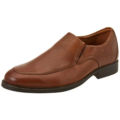 Image of Clarks Men&#039;s Whiddon Step Loafer, Dark Tan Lea,10.5 UK