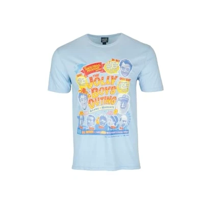 Image of Only Fools and Horses The Jolly Boys Outing Seaside Official Light Blue T Shirt (UK, Alpha, XL, Regular, Blue)