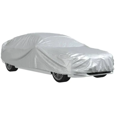 Image of vidaXL Car Cover for Sedan with Buckle Straps Full Silver M PEVA