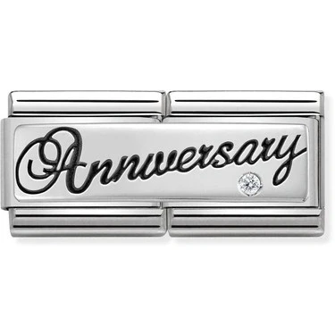 Image of Nomination Silver and CZ Double Anniversary Wedding &amp;