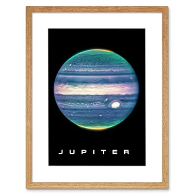 Image of Artery8 NASA James Webb Space Telescope Jupiter Composite Image Artwork Framed Wall Art Print 12X16 Inch