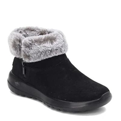 Image of Skechers ON THE GO JOY, Women&#039;s Bootie, Black/Gray Suede, 3 UK (36 EU)