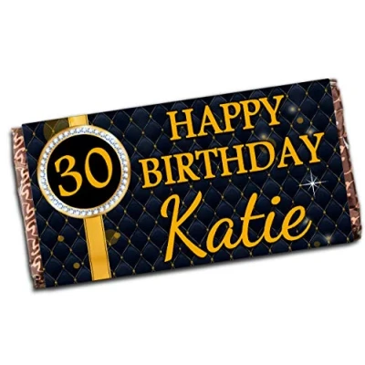 Image of Personalised Happy Birthday Milk Chocolate Bar 18th 21st 30th 40th 50th Present Idea for him her N100 Any Age