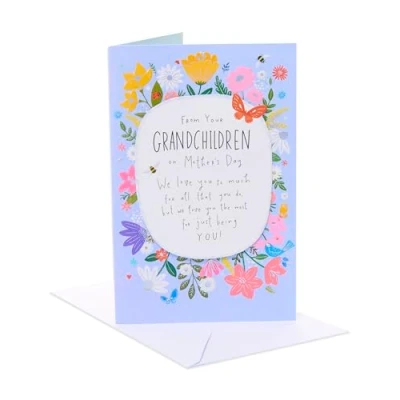Image of UK Greetings Mother&#039;s Day Card from the Grandchildren Floral Design