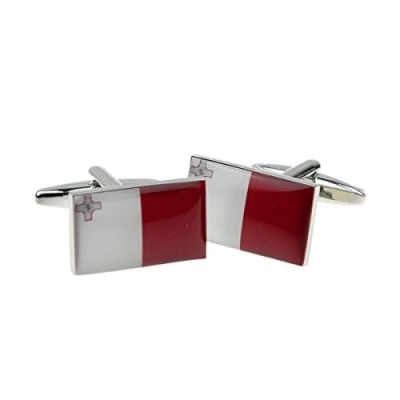 Image of GTR Prestige Giftware Malta Flag Cufflinks Presented in a Cufflink Box X2BOCF149