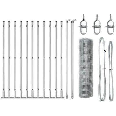 Image of vidaXL Fence Post Set of 2 Galvanised steel 25 x 0.5 m Durable