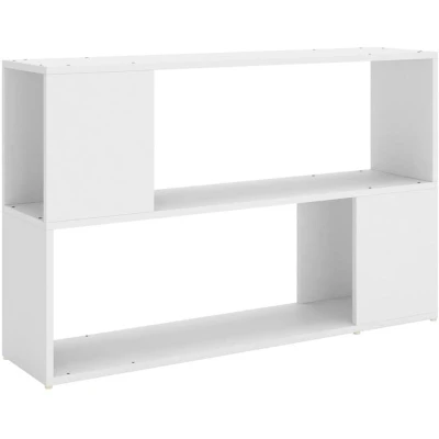 Image of vidaXL Book Cabinet White 100x24x63 cm Engineered Wood