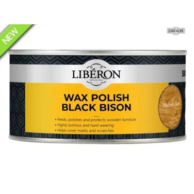 Image of V33 LIBBPWMO500N LIBERON Black Bison Wax Paste 500ML Medium Oak