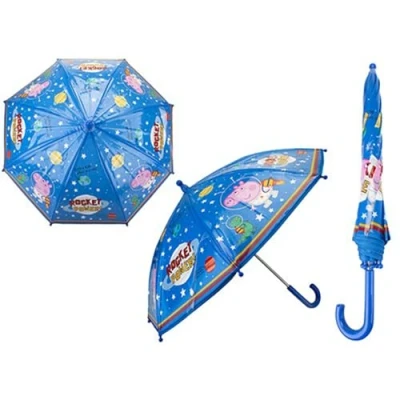 Image of Adorable Multicolor Peppa Pig Kids Umbrella George Design 54cm (1 Pc.) Fun &amp; Durable Perfect Gift for Children