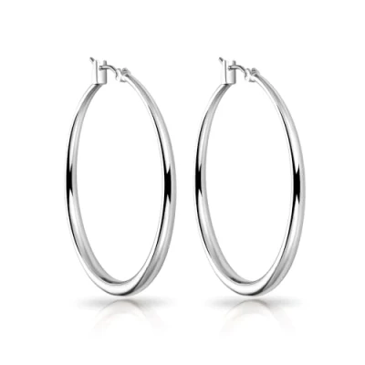 Image of Philip Jones Silver Plated 40mm Hoop Earrings