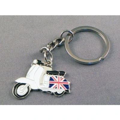 Image of Metal Enamel Keyring British Lambretta MOD Scooter Union Jack