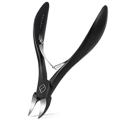 Image of FERYES Toenail Clippers for Thick Nails, Toe Nail Clipper Ingrown Hard Toenails, Professional Podiatrist Heavy Duty Scissors Seniors,Women,Men, Black