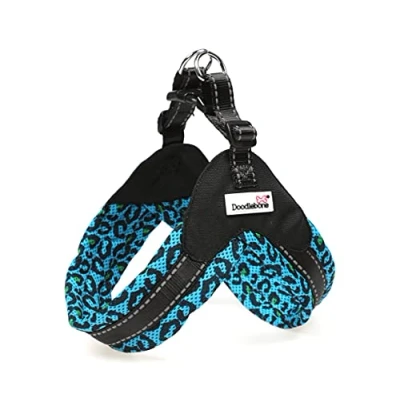 Image of Doodlebone Pattern Boomerang Dog Harness, Night Leopard, 6 7