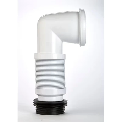Image of Make Flexible WC Pan Connector with 90 Degree Bend 300 600mm