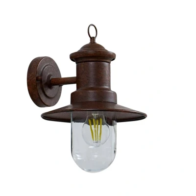 Image of Lindby outdoor wall light Eloretta, rust, steel, height 31 cm