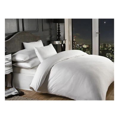 Image of Emma Barclay Grosvenor 1000 Thread Count Pin Stripe Fitted Sheet in White Double Bed