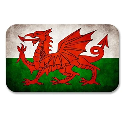 Image of 2 x 10cm/100mm Wales Welsh Flag Vinyl SELF Adhesive Sticker Decal Laptop Travel Luggage Car Bike Sign Fun #6189