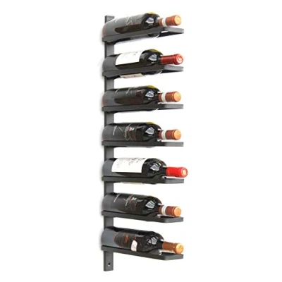 Image of DanDiBo Wine Rack wall mounted 7 Bottles black Metal Bottle Holder shelf