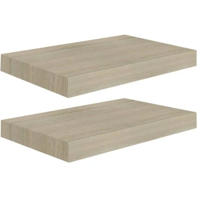 Image of vidaXL Floating Wall Shelves 2 pcs Oak 40x23x3.8 cm MDF