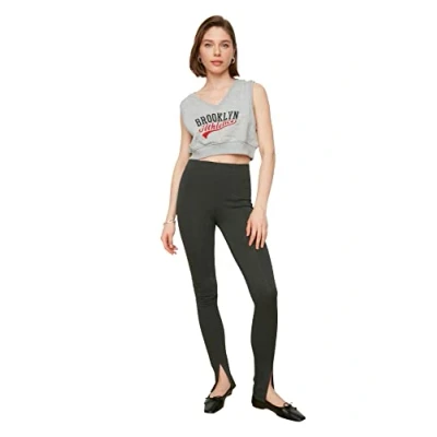 Image of Trendyol Woman High Waist Straight Leg Slim fit Trousers