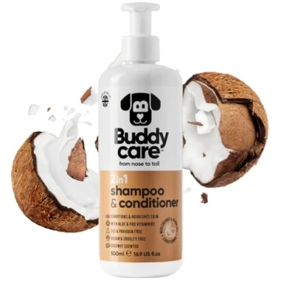 Image of 2in1 Dog Shampoo &amp; Conditioner by Buddycare Coconut Scented With Aloe Vera and Pro Vitamin B5 (500ml)