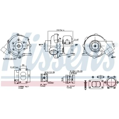Image of 0080962199, 008096219980, 0080966099, 008096609980, 0090961699 Turbocharger NISSENS 93713