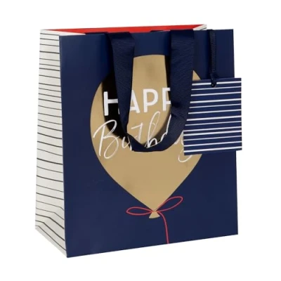 Image of Glick Luxury Gift Bag, Medium Celebration Birthday Balloon Wrap 200x225x100mm, Multi Colour