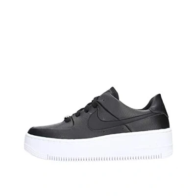 Image of Nike Sportswear AIR Force 1 SAGE Trainers, Women&#039;s, Size: 3, Black/white Leather
