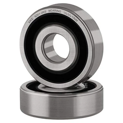 Image of XIKE 2 pcs 6201 2RS Sealed Ball Bearings 12x32x10mm, Bearing Steel and Double Rubber Seals, Pre Lubricated, 6201RS Deep Groove with Shields