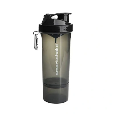 Image of Smartshake Slim Shaker Bottle, 500 ml Capacity, Gunsmoke Black